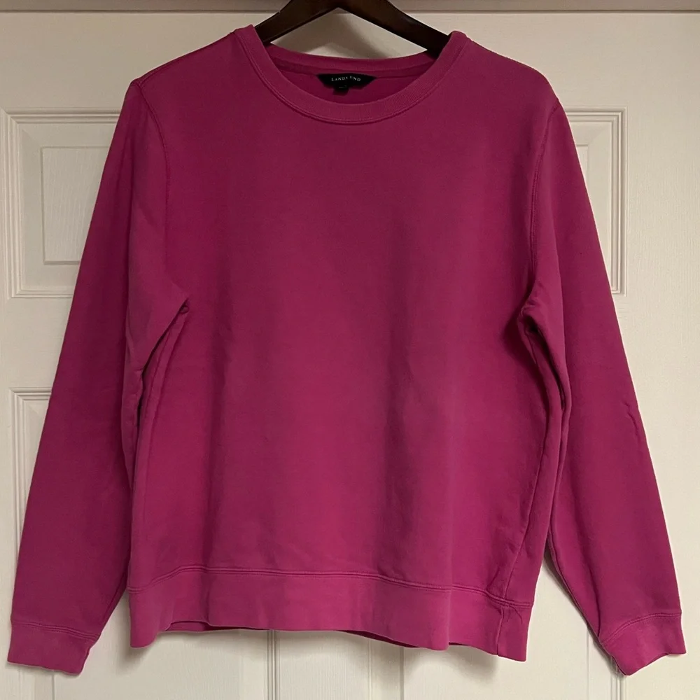 Lands' End Raspberry Crewneck Women's Sweatshirt Size: Large - Picture 2 of 6